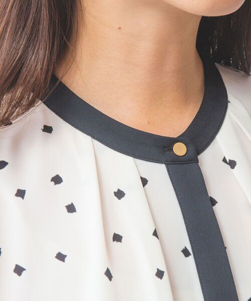 NARACAMICIE / ナラカミーチェ シャツ・ブラウス | 【NARACAMICIE】プリントブロード配色半袖ブラウス | 詳細4