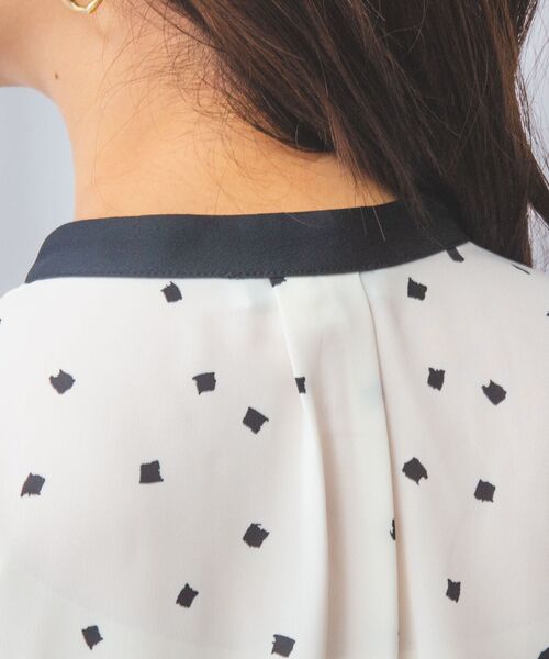 NARACAMICIE / ナラカミーチェ シャツ・ブラウス | 【NARACAMICIE】プリントブロード配色半袖ブラウス | 詳細5