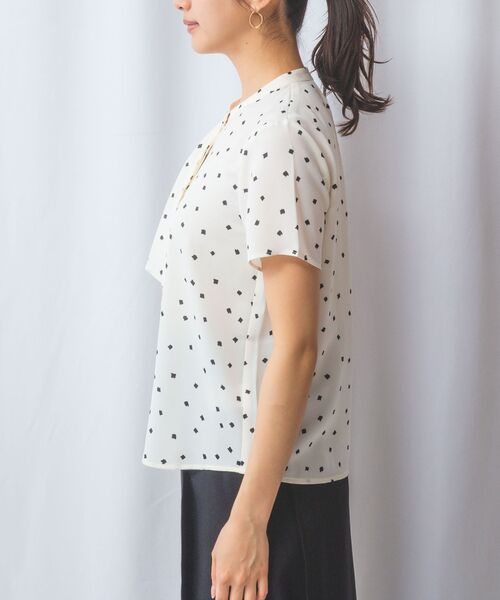 NARACAMICIE / ナラカミーチェ シャツ・ブラウス | 【NARACAMICIE】プリントブロードラッフル半袖ブラウス | 詳細1