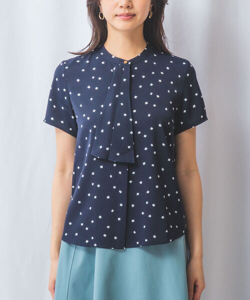 NARACAMICIE / ナラカミーチェ シャツ・ブラウス | 【NARACAMICIE】プリントブロードラッフル半袖ブラウス | 詳細12