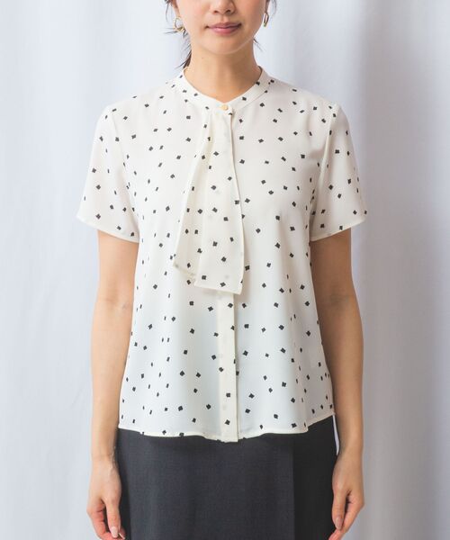 NARACAMICIE / ナラカミーチェ シャツ・ブラウス | 【NARACAMICIE】プリントブロードラッフル半袖ブラウス | 詳細3