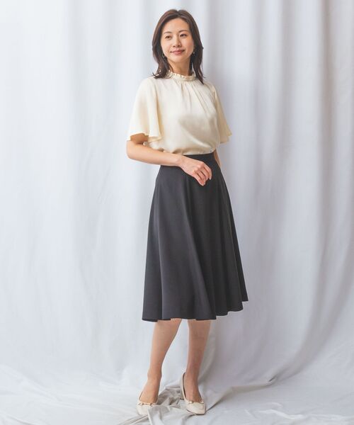 NARACAMICIE / ナラカミーチェ シャツ・ブラウス | 【NARACAMICIE】シボサテン衿フリルギャザー半袖ブラウス | 詳細10