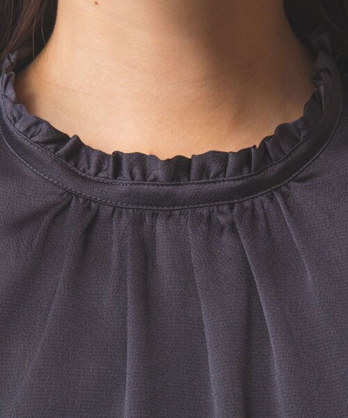 NARACAMICIE / ナラカミーチェ シャツ・ブラウス | 【NARACAMICIE】シボサテン衿フリルギャザー半袖ブラウス | 詳細14
