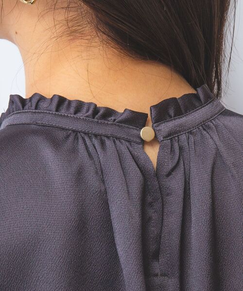 NARACAMICIE / ナラカミーチェ シャツ・ブラウス | 【NARACAMICIE】シボサテン衿フリルギャザー半袖ブラウス | 詳細15