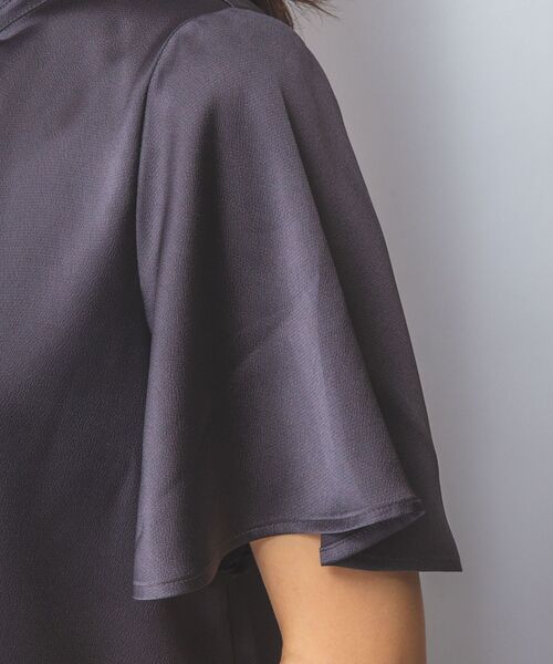 NARACAMICIE / ナラカミーチェ シャツ・ブラウス | 【NARACAMICIE】シボサテン衿フリルギャザー半袖ブラウス | 詳細16