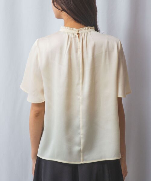 NARACAMICIE / ナラカミーチェ シャツ・ブラウス | 【NARACAMICIE】シボサテン衿フリルギャザー半袖ブラウス | 詳細3