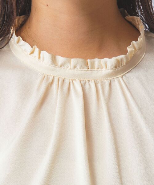 NARACAMICIE / ナラカミーチェ シャツ・ブラウス | 【NARACAMICIE】シボサテン衿フリルギャザー半袖ブラウス | 詳細4