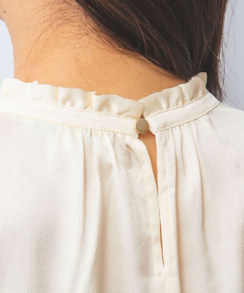NARACAMICIE / ナラカミーチェ シャツ・ブラウス | 【NARACAMICIE】シボサテン衿フリルギャザー半袖ブラウス | 詳細5