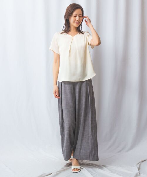 NARACAMICIE / ナラカミーチェ シャツ・ブラウス | 【NARACAMICIE】シボサテンタック半袖ブラウス | 詳細11