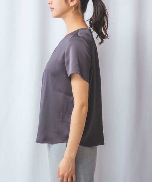 NARACAMICIE / ナラカミーチェ シャツ・ブラウス | 【NARACAMICIE】シボサテンタック半袖ブラウス | 詳細13