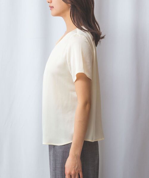 NARACAMICIE / ナラカミーチェ シャツ・ブラウス | 【NARACAMICIE】シボサテンタック半袖ブラウス | 詳細2