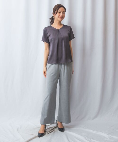 NARACAMICIE / ナラカミーチェ シャツ・ブラウス | 【NARACAMICIE】シボサテンタック半袖ブラウス | 詳細22