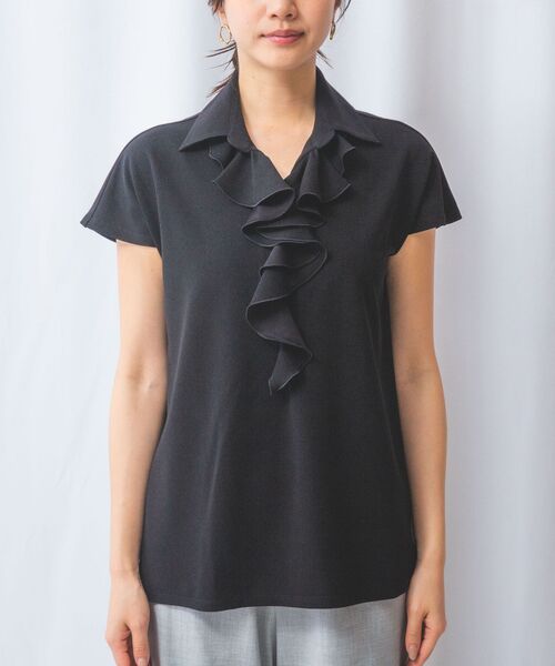 NARACAMICIE / ナラカミーチェ カットソー | 【NARACAMICIE】NEROフリルチュニックカットソー | 詳細1