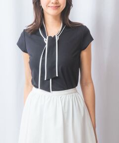 NARACAMICIE / ナラカミーチェ カットソー | 【NARACAMICIE】強撚スムースボウタイカットソー