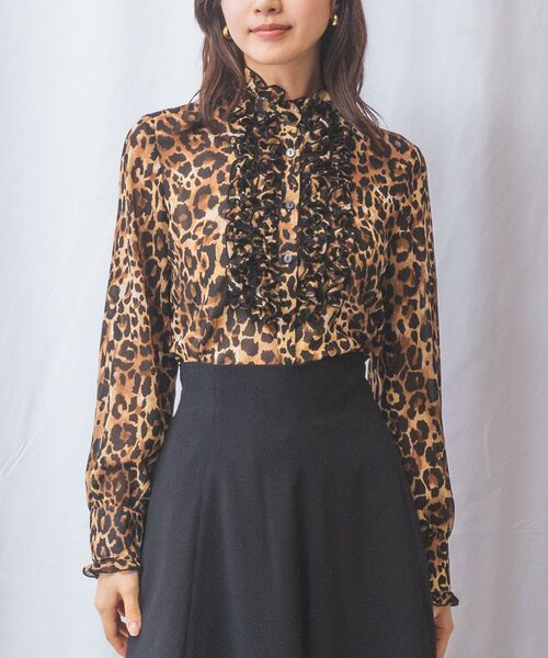 NARACAMICIE / ナラカミーチェ シャツ・ブラウス | 【NARACAMICIE】ヒョウ柄フリル長袖ブラウス | 詳細12
