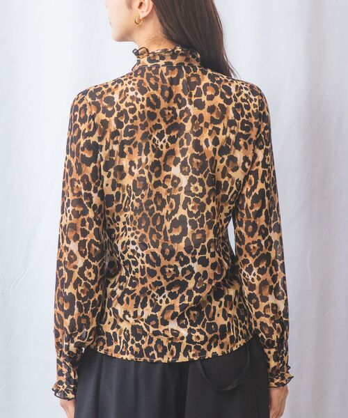 NARACAMICIE / ナラカミーチェ シャツ・ブラウス | 【NARACAMICIE】ヒョウ柄フリル長袖ブラウス | 詳細14