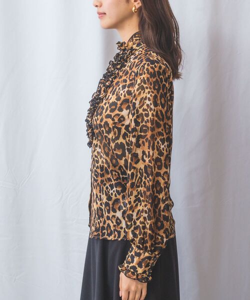 NARACAMICIE / ナラカミーチェ シャツ・ブラウス | 【NARACAMICIE】ヒョウ柄フリル長袖ブラウス | 詳細15
