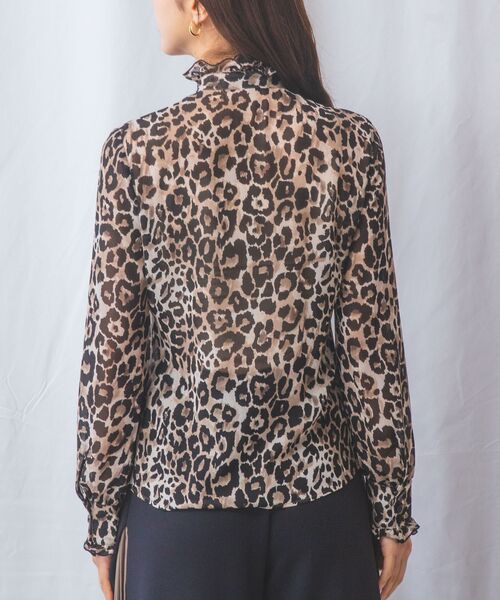 NARACAMICIE / ナラカミーチェ シャツ・ブラウス | 【NARACAMICIE】ヒョウ柄フリル長袖ブラウス | 詳細4
