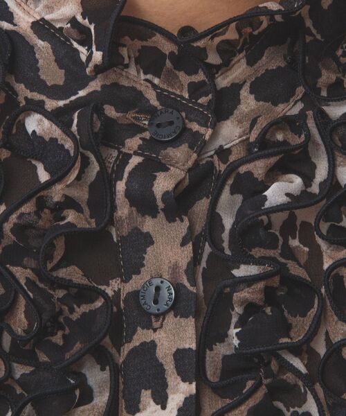 NARACAMICIE / ナラカミーチェ シャツ・ブラウス | 【NARACAMICIE】ヒョウ柄フリル長袖ブラウス | 詳細7
