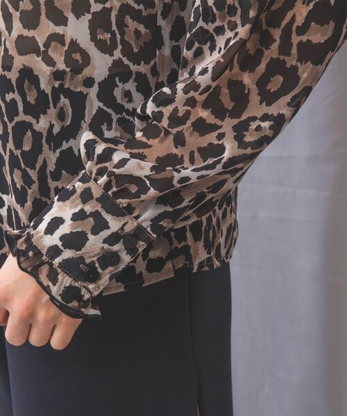 NARACAMICIE / ナラカミーチェ シャツ・ブラウス | 【NARACAMICIE】ヒョウ柄フリル長袖ブラウス | 詳細8