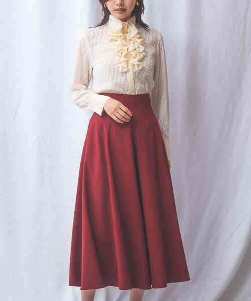 NARACAMICIE / ナラカミーチェ シャツ・ブラウス | 【NARACAMICIE】カットジャガードフリル長袖ブラウス | 詳細12