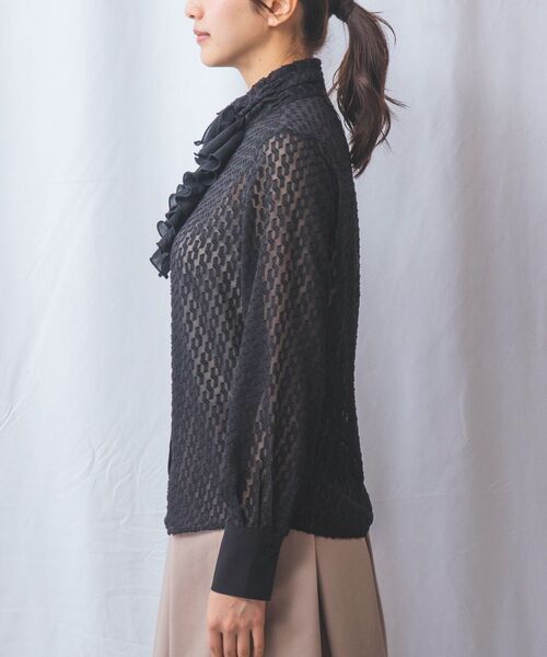 NARACAMICIE / ナラカミーチェ シャツ・ブラウス | 【NARACAMICIE】カットジャガードフリル長袖ブラウス | 詳細15