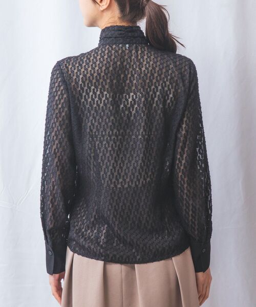 NARACAMICIE / ナラカミーチェ シャツ・ブラウス | 【NARACAMICIE】カットジャガードフリル長袖ブラウス | 詳細16