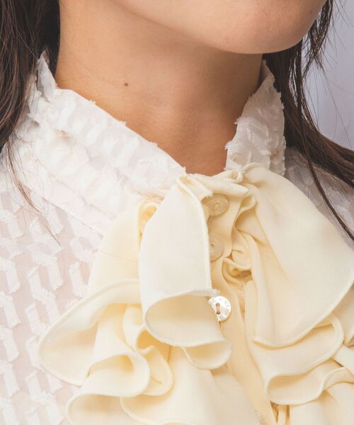 NARACAMICIE / ナラカミーチェ シャツ・ブラウス | 【NARACAMICIE】カットジャガードフリル長袖ブラウス | 詳細5