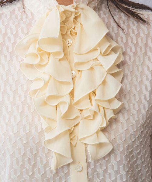 NARACAMICIE / ナラカミーチェ シャツ・ブラウス | 【NARACAMICIE】カットジャガードフリル長袖ブラウス | 詳細7