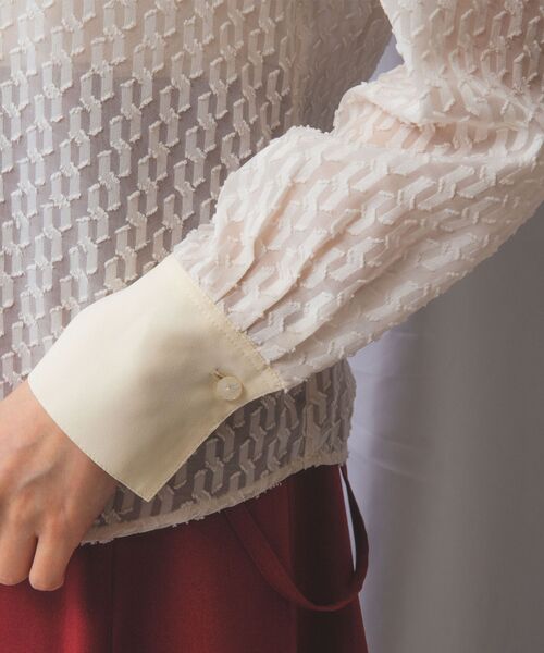 NARACAMICIE / ナラカミーチェ シャツ・ブラウス | 【NARACAMICIE】カットジャガードフリル長袖ブラウス | 詳細9