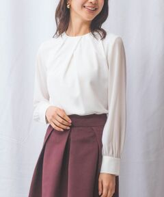 NARACAMICIE / ナラカミーチェ シャツ・ブラウス | 【NARACAMICIE】ジョーゼットデザインタック長袖ブラウス