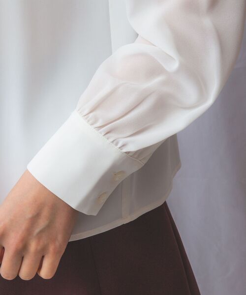 NARACAMICIE / ナラカミーチェ シャツ・ブラウス | 【NARACAMICIE】ジョーゼットデザインタック長袖ブラウス | 詳細10