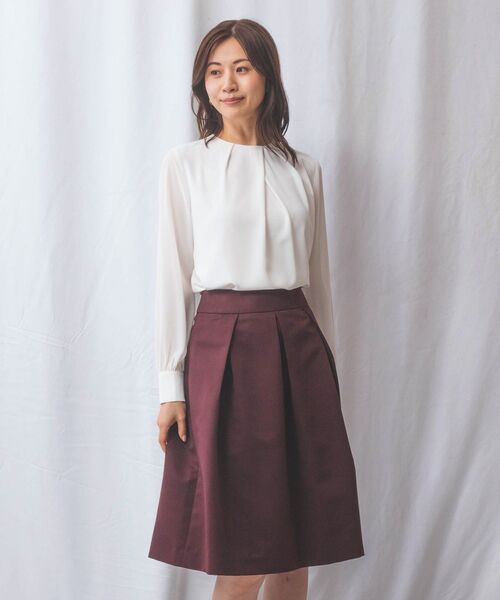 NARACAMICIE / ナラカミーチェ シャツ・ブラウス | 【NARACAMICIE】ジョーゼットデザインタック長袖ブラウス | 詳細12