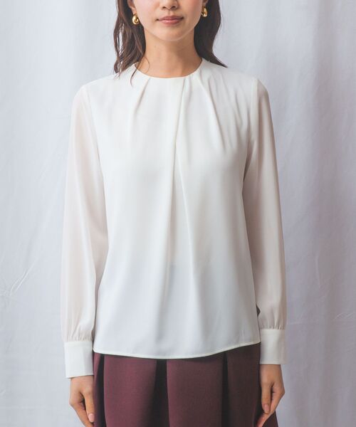 NARACAMICIE / ナラカミーチェ シャツ・ブラウス | 【NARACAMICIE】ジョーゼットデザインタック長袖ブラウス | 詳細2