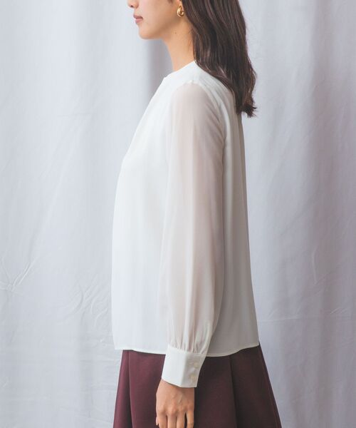 NARACAMICIE / ナラカミーチェ シャツ・ブラウス | 【NARACAMICIE】ジョーゼットデザインタック長袖ブラウス | 詳細3