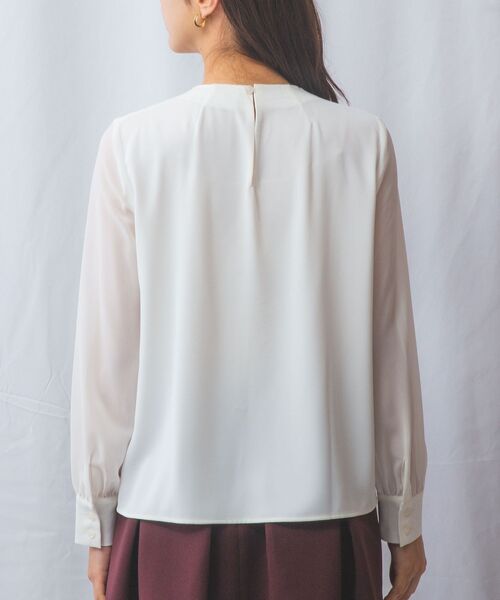 NARACAMICIE / ナラカミーチェ シャツ・ブラウス | 【NARACAMICIE】ジョーゼットデザインタック長袖ブラウス | 詳細4