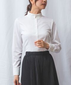 NARACAMICIE / ナラカミーチェ シャツ・ブラウス | 【NARACAMICIE】ツイルレースカラー＆カフス長袖シャツ