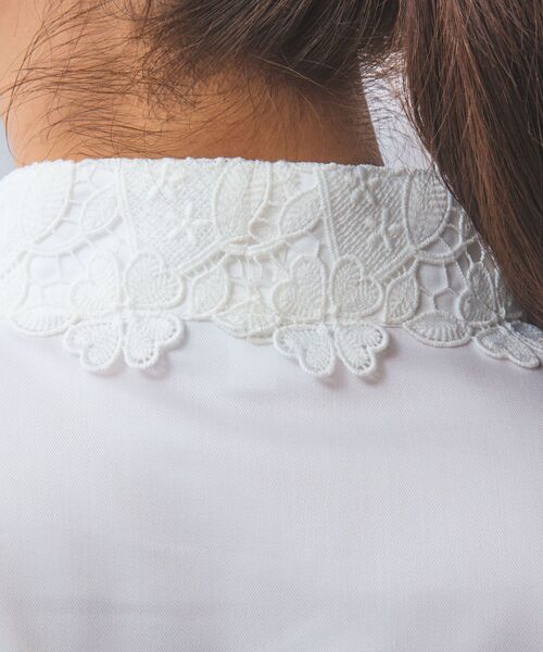 NARACAMICIE / ナラカミーチェ シャツ・ブラウス | 【NARACAMICIE】ツイルレースカラー＆カフス長袖シャツ | 詳細6