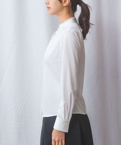 NARACAMICIE / ナラカミーチェ シャツ・ブラウス | 【NARACAMICIE】ツイルピコレースカラー長袖シャツ | 詳細2