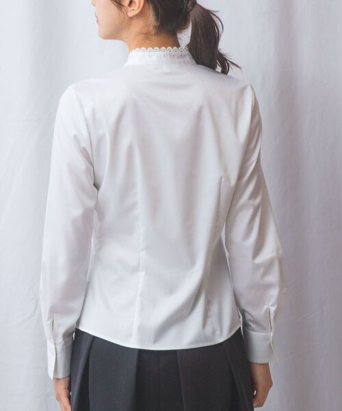 NARACAMICIE / ナラカミーチェ シャツ・ブラウス | 【NARACAMICIE】ツイルピコレースカラー長袖シャツ | 詳細3