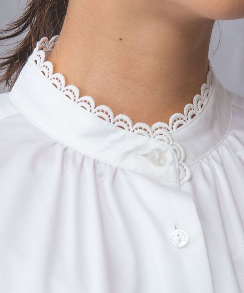 NARACAMICIE / ナラカミーチェ シャツ・ブラウス | 【NARACAMICIE】ツイルピコレースカラー長袖シャツ | 詳細4