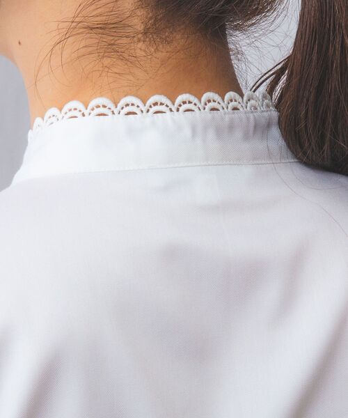 NARACAMICIE / ナラカミーチェ シャツ・ブラウス | 【NARACAMICIE】ツイルピコレースカラー長袖シャツ | 詳細5