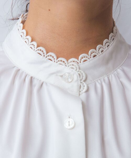 NARACAMICIE / ナラカミーチェ シャツ・ブラウス | 【NARACAMICIE】ツイルピコレースカラー長袖シャツ | 詳細6