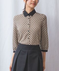 NARACAMICIE / ナラカミーチェ シャツ・ブラウス | 【NARACAMICIE】幾何柄七分袖シャツ
