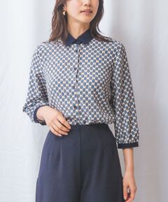 NARACAMICIE / ナラカミーチェ シャツ・ブラウス | 【NARACAMICIE】幾何柄七分袖シャツ