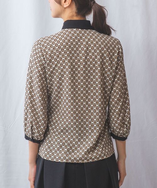 NARACAMICIE / ナラカミーチェ シャツ・ブラウス | 【NARACAMICIE】幾何柄七分袖シャツ | 詳細4