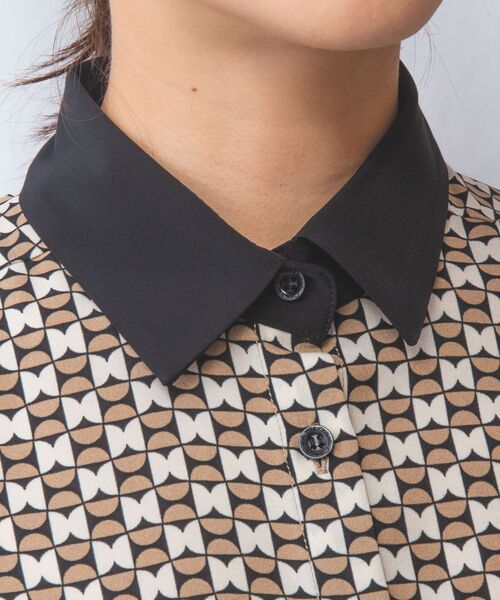 NARACAMICIE / ナラカミーチェ シャツ・ブラウス | 【NARACAMICIE】幾何柄七分袖シャツ | 詳細5