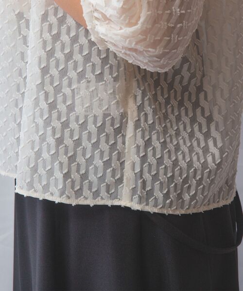 NARACAMICIE / ナラカミーチェ シャツ・ブラウス | 【NARACAMICIE】カットジャガードドロストネック七分袖ブラウス | 詳細11