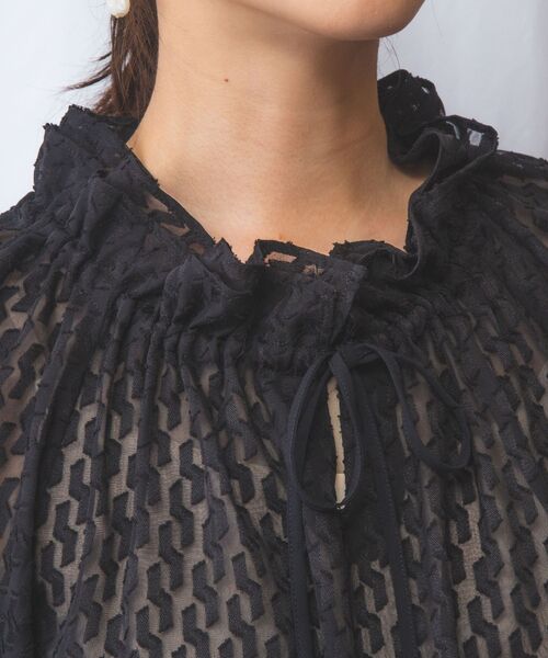 NARACAMICIE / ナラカミーチェ シャツ・ブラウス | 【NARACAMICIE】カットジャガードドロストネック七分袖ブラウス | 詳細17