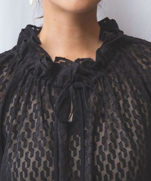 NARACAMICIE / ナラカミーチェ シャツ・ブラウス | 【NARACAMICIE】カットジャガードドロストネック七分袖ブラウス | 詳細20